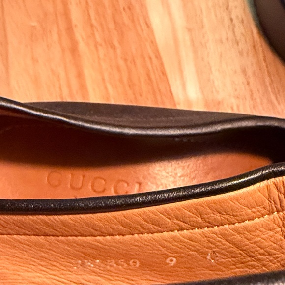 Gucci Black Textured Leather Penny Loafers